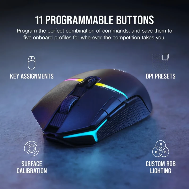 Corsair Mouse Inalámbrico Gaming Nightsabre Wireless RGB