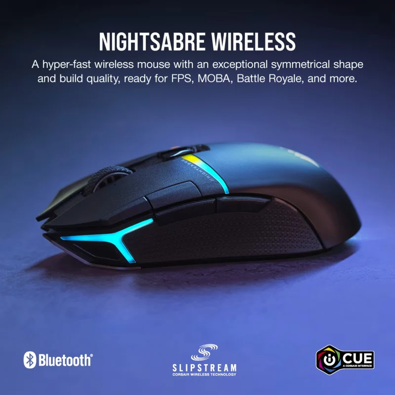 Corsair Mouse Inalámbrico Gaming Nightsabre Wireless RGB