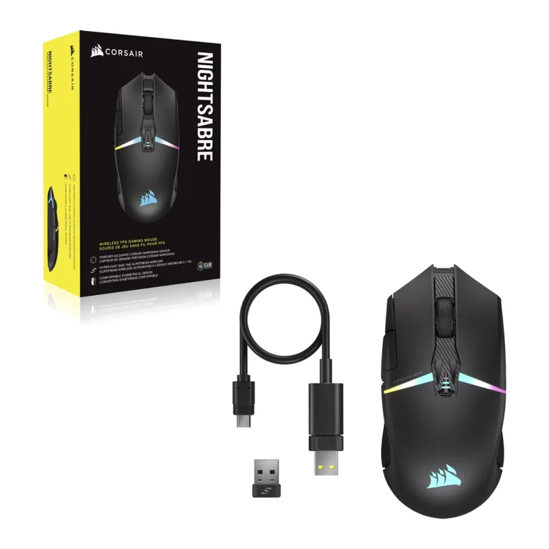 Corsair Mouse Inalámbrico Gaming Nightsabre Wireless RGB
