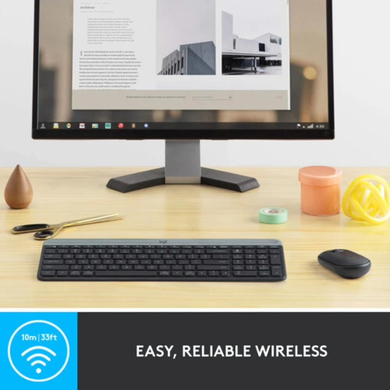 Logitech Kit Teclado y Mouse Inalámbrico en Inglés MK470, 920-009437