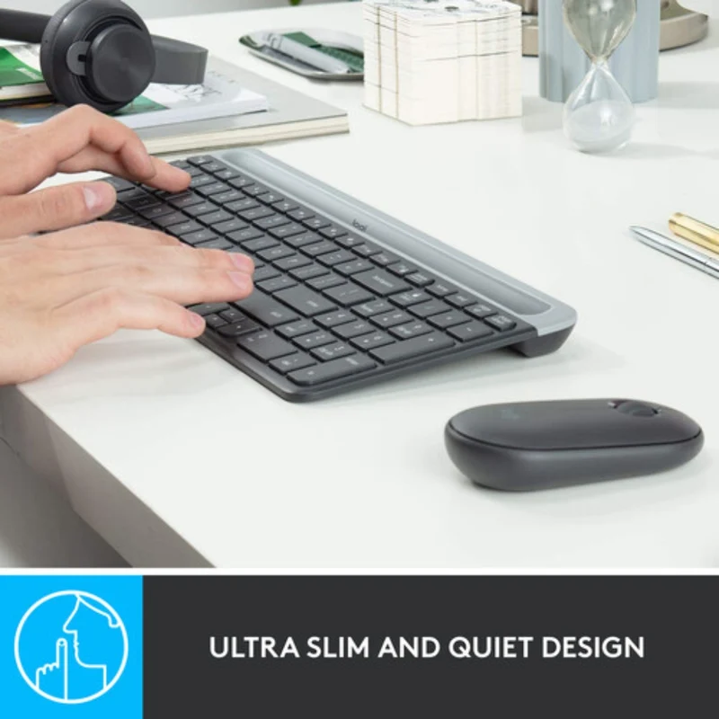 Logitech Kit Teclado y Mouse Inalámbrico en Inglés MK470, 920-009437