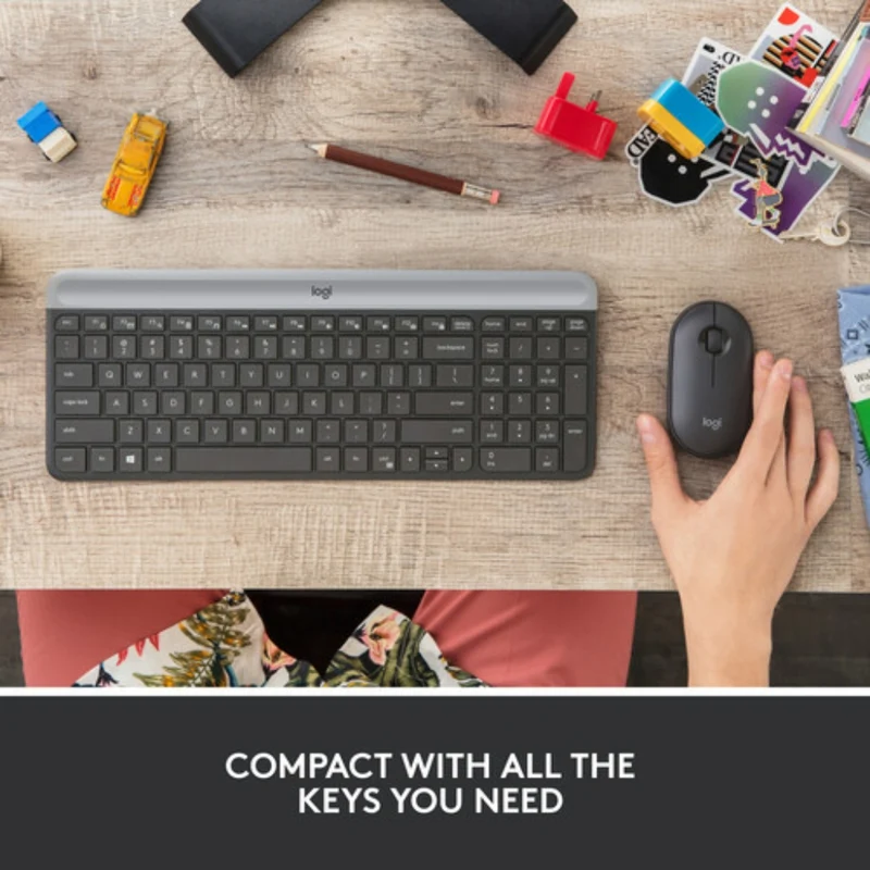 Logitech Kit Teclado y Mouse Inalámbrico en Inglés MK470, 920-009437