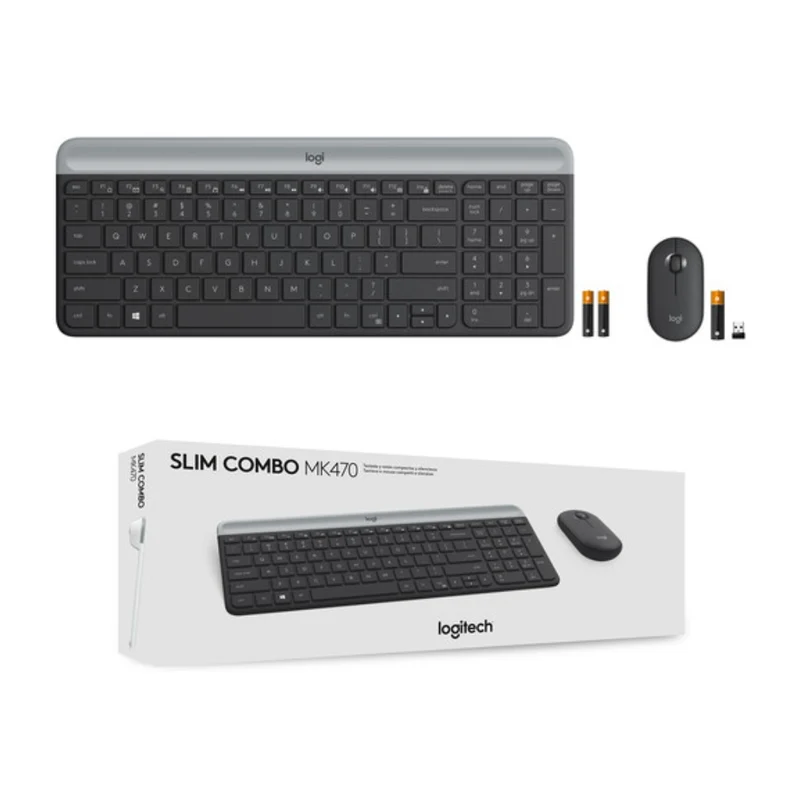 Logitech Kit Teclado y Mouse Inalámbrico en Inglés MK470, 920-009437