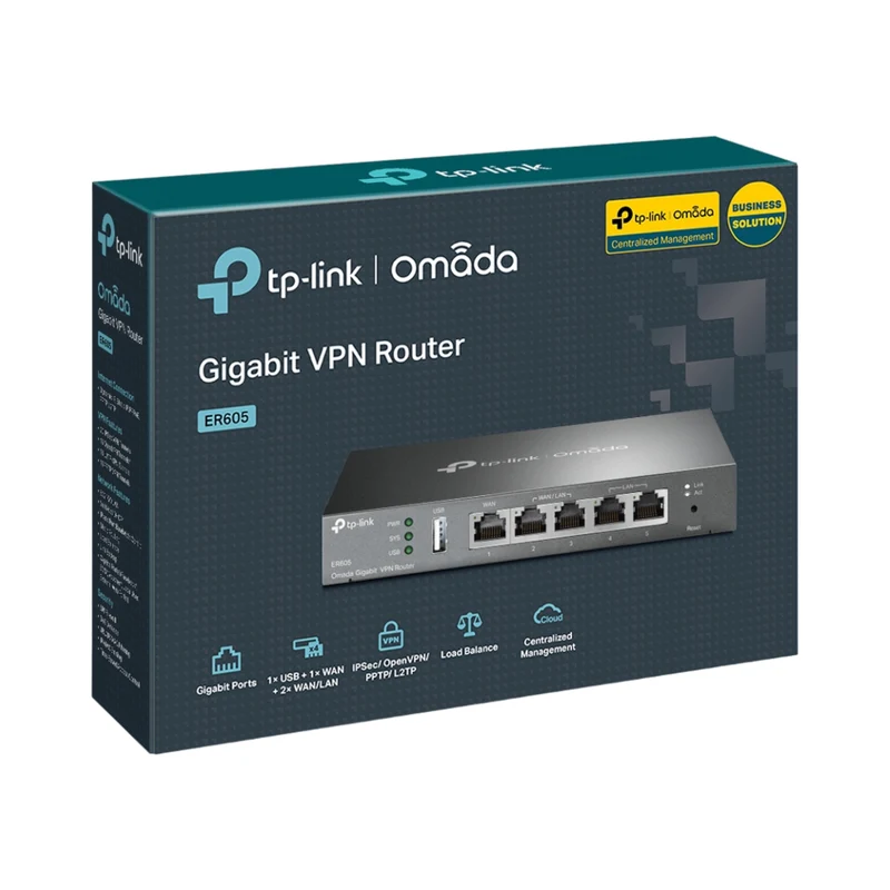 TP-Link Router Inalámbrico VPN Gigabit Omada con 5 Ranuras, ER605