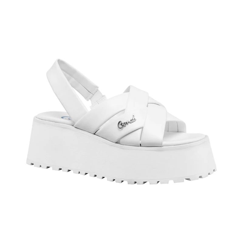 Coral Sandalia de Plataforma Venecia Blanco, para Mujer