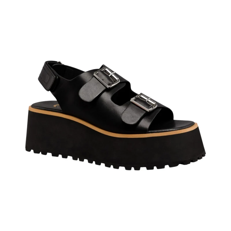 Coral Sandalias de Plataforma Portofino Negro, para Mujer