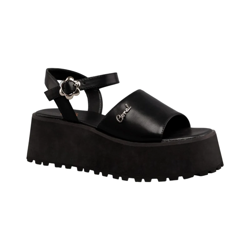 Coral Sandalias de Plataforma Pomodoro Negro, para Mujer