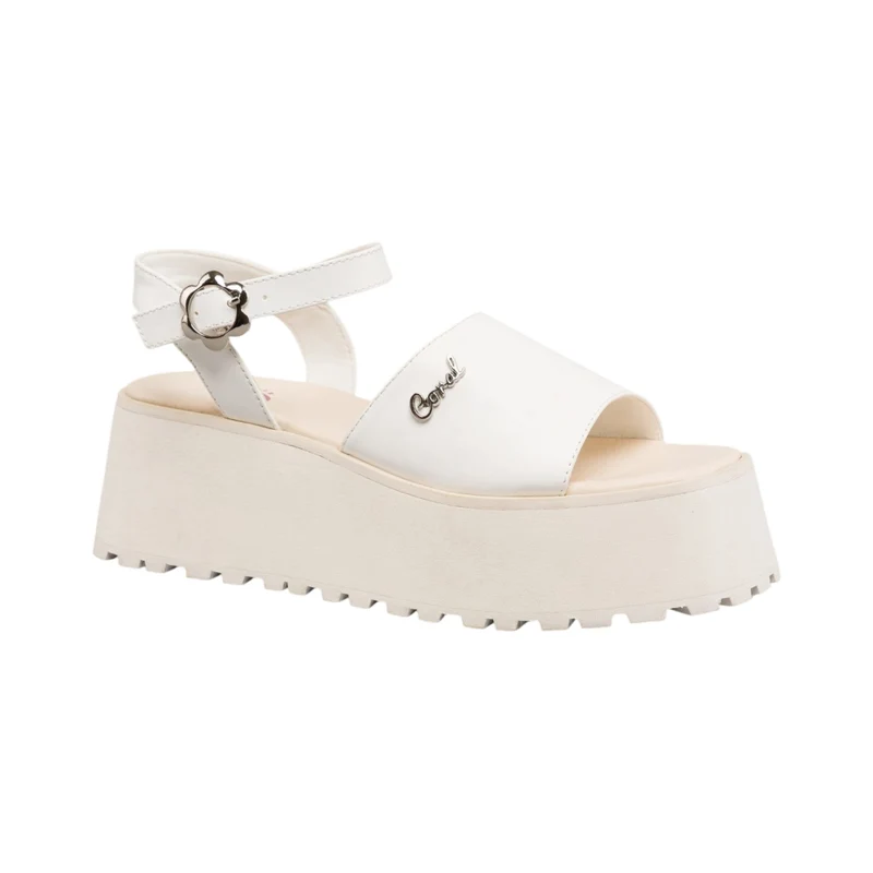 Coral Sandalias de Plataforma Pomodoro Blanco, para Mujer
