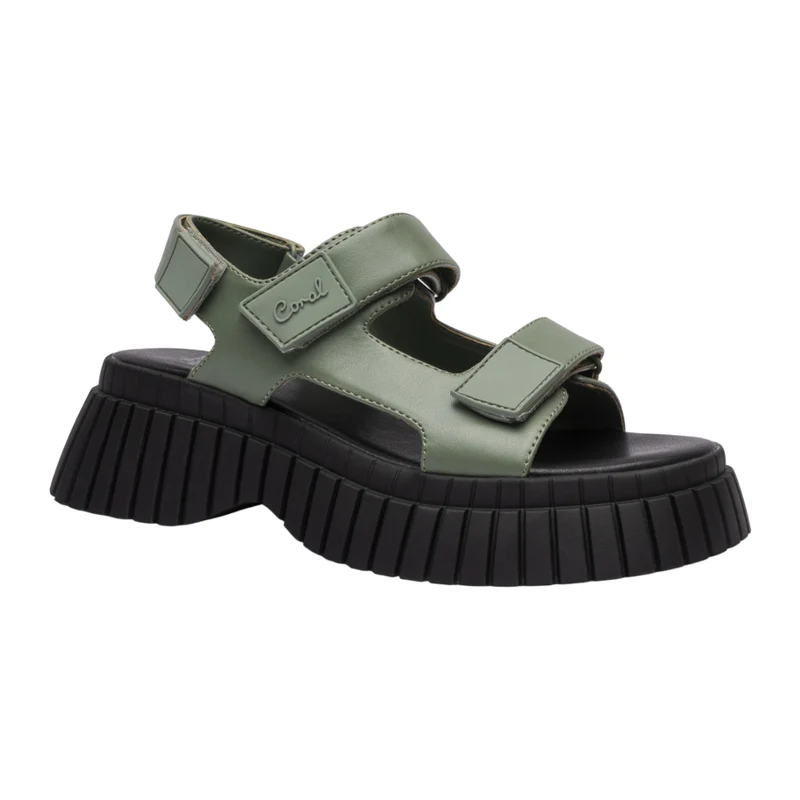 Coral Sandalias Chunky Laroi Verde Olivo, para Mujer