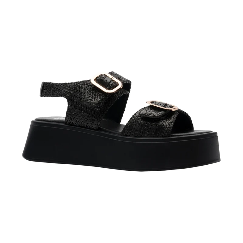 Coral Sandalias Brat Negro, para Mujer