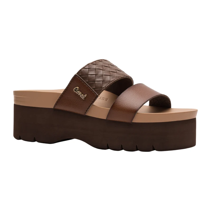 Coral Sandalias de Plataforma Bowie Café, para Mujer