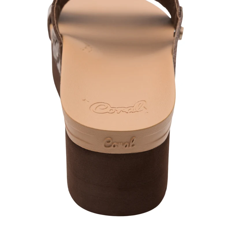 Coral Sandalias de Plataforma Bowie Café, para Mujer