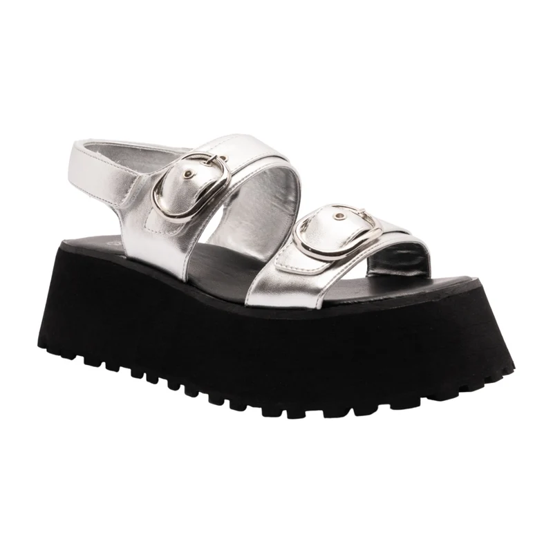 Coral Sandalias de Plataforma Camille Silver, para Mujer