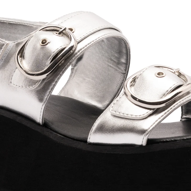 Coral Sandalias de Plataforma Camille Silver, para Mujer