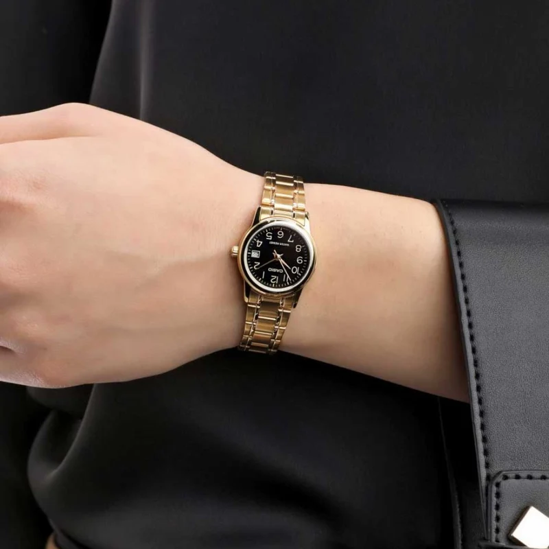 Casio Reloj Análogo para Mujer de Acero Inoxidable, LTP-V002G-1B