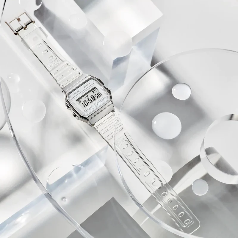 Casio Reloj Digital Blanco Translúcido para Mujer (F-91WS-7)