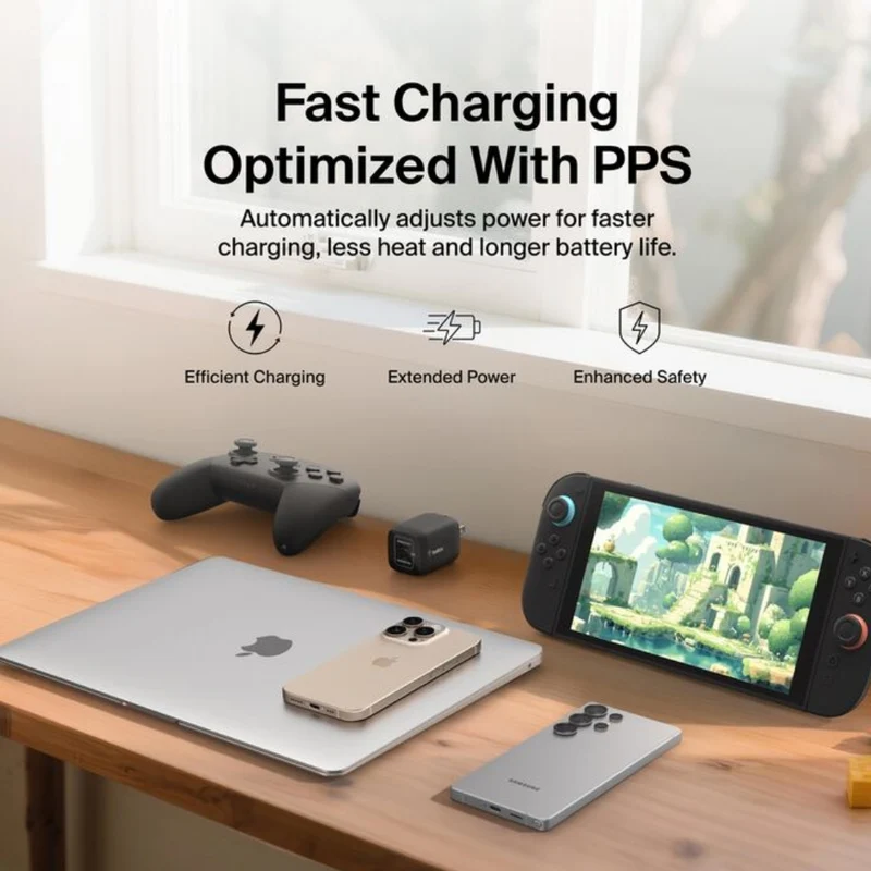 Belkin Cargador de Pared Dual USB-C 65W GaN para Nintendo Switch 2