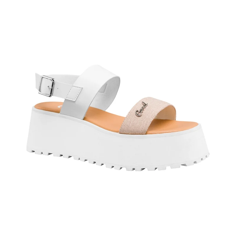 Coral Sandalias de Plataforma Toscana Blanco/Arena, para Mujer