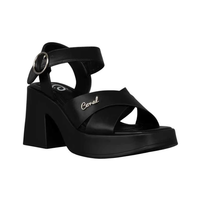 Coral Sandalias Bellagio Negro, para Mujer