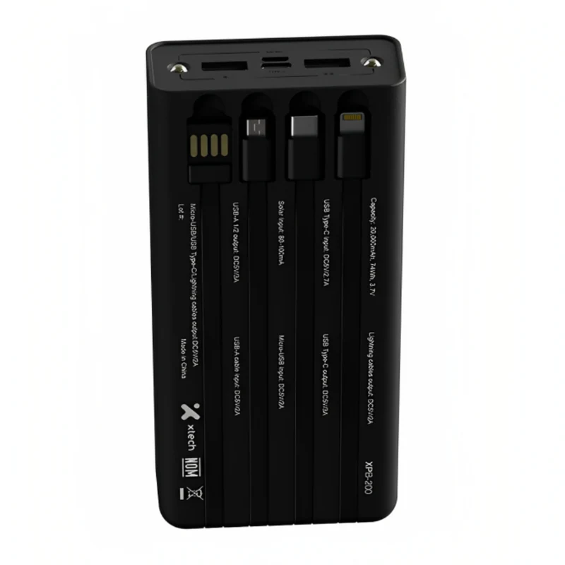 Xtech PowerBank con Carga Solar 20.000mAh, XPB-200