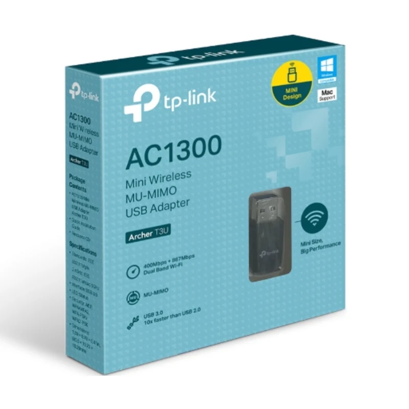 TP-Link Tapo Adaptador Mini USB Inalámbrico MU-MIMO, AC1300