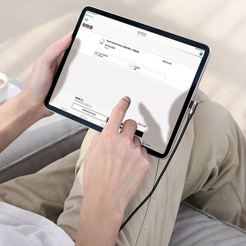 Ugreen Cable Carga Rápida USB-C a USB-C Angulo Recto 60W US255 1m, 50123