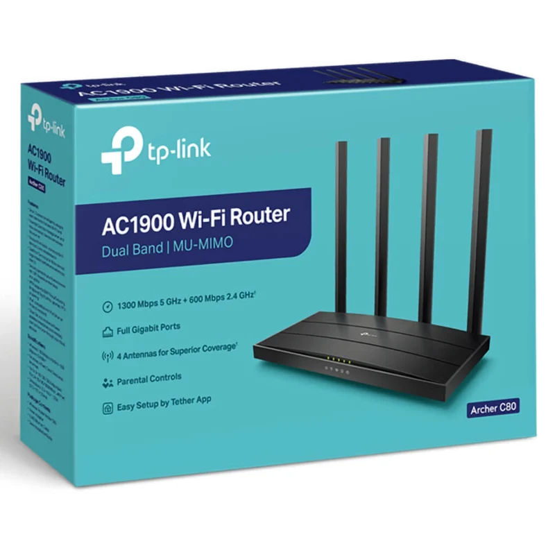 TP-link Router Doble Banda MU-MIMO AC1900 Archer C80