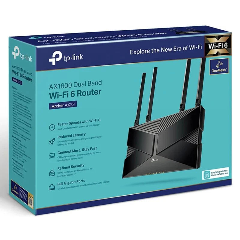 TP-Link Router Inalámbrico Wi-Fi 6 Doble Banda AX1800, Archer AX23