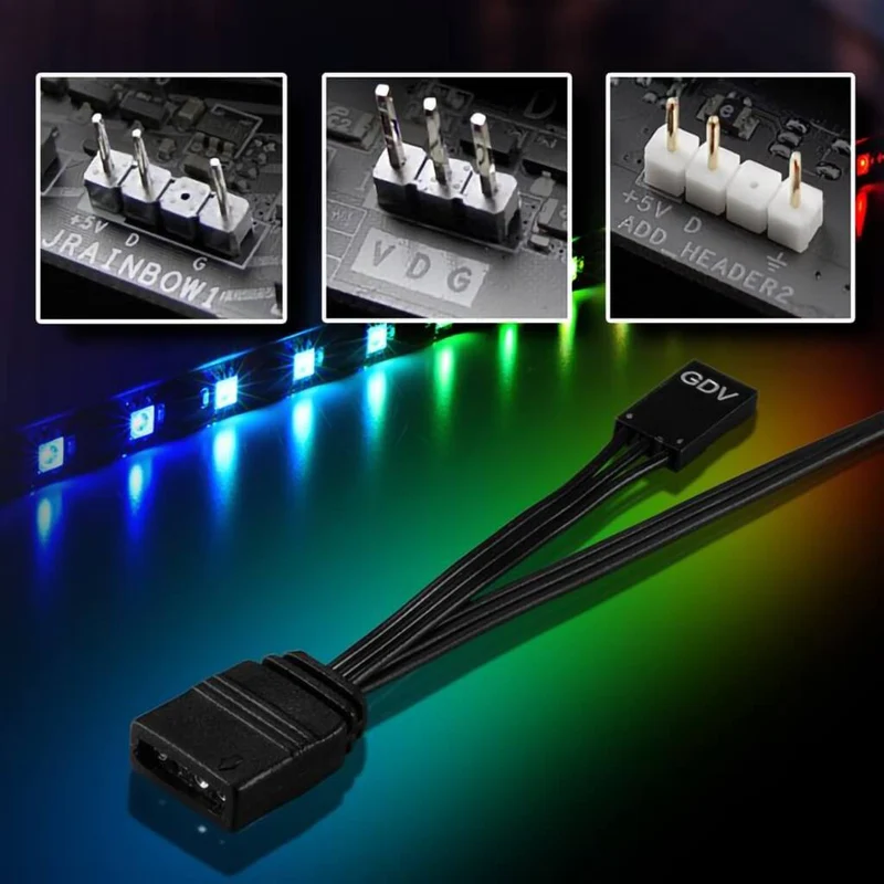 Sharkoon Cable de Luces SHARK Blades Gaming RGB Strip, 36cm