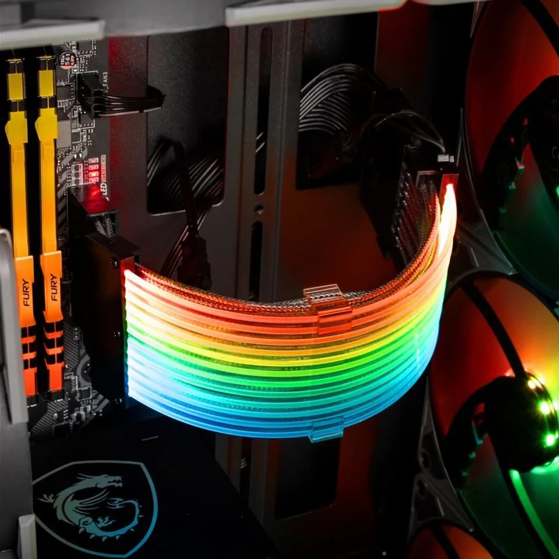 Sharkoon Cable de Extensión Gaming RGB Shark Xtend 24, 24.5cm
