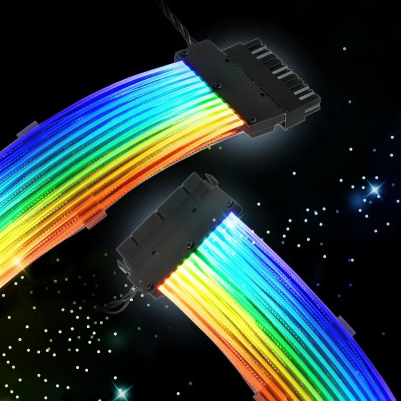 Sharkoon Cable de Extensión Gaming RGB Shark Xtend 24, 24.5cm