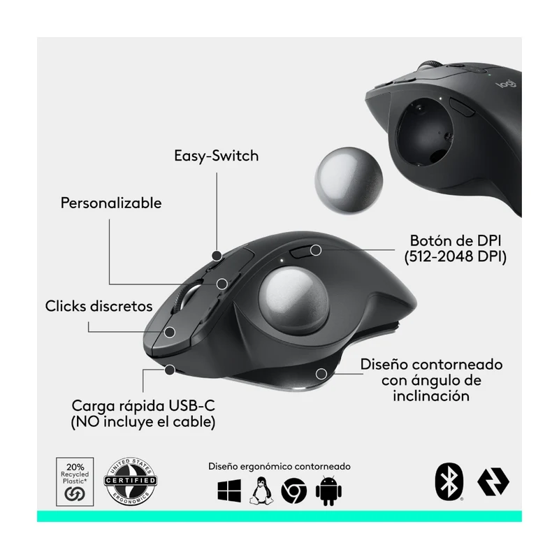 Logitech Mouse Inalámbrico MX Ergo S