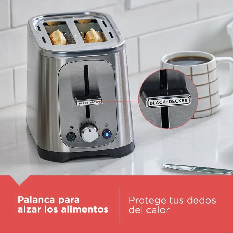 Black & Decker Tostador de Pan 2 Rebanadas, TR1227-0SDLA