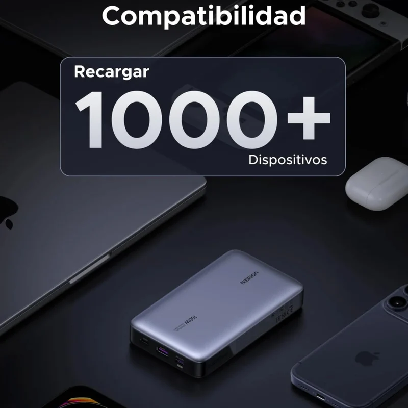 Ugreen Power Bank Batería Externa Carga Rápida USB C con Pantalla LED 20,000 mAh 100W, 25188