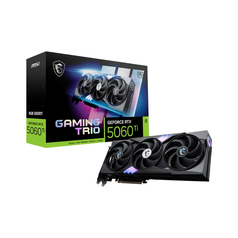MSI Tarjeta Gráfica Gaming Trio GeForce RTX 5060 Ti 8GB Edición OC