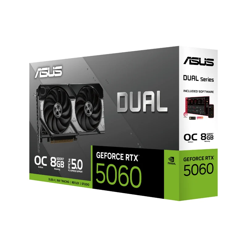 Asus Tarjeta Gráfica Gaming Dual GeForce RTX 5060 8GB Edición OC, 90YV0N12-M0AA00