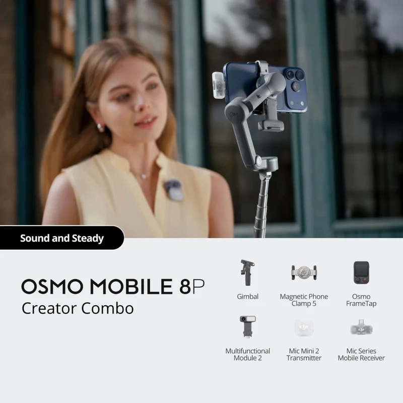 DJI Estabilizador Portátil Osmo Mobile 8P Creator Combo, 6937224142930