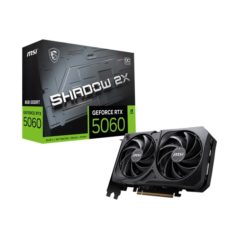 MSI Tarjeta Gráfica Dual GeForce RTX 5060 Shadox 2X 8GB Edición OC, 824142423851