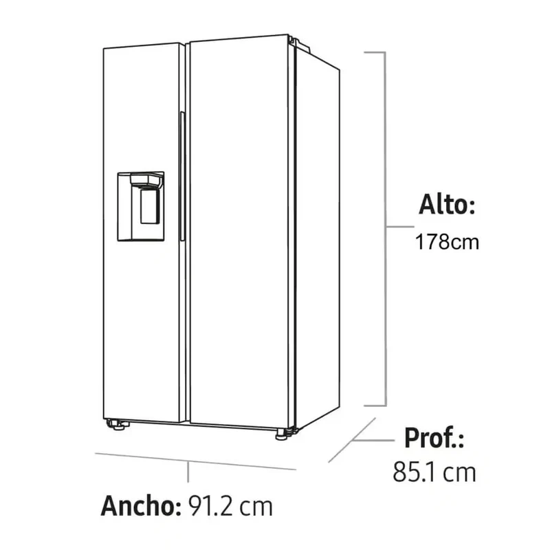 Samsung Refrigeradora Side by Side 27 Pies Cúbicos, RS27T5200S9/AP