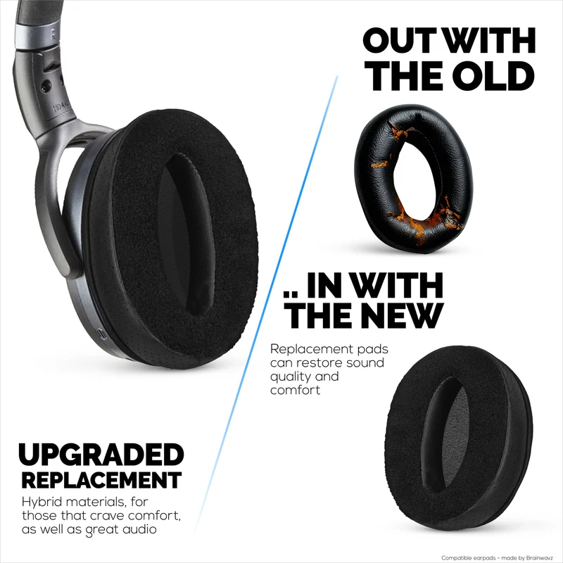 Cuscinetti auricolari ibridi di ricambio per Sennheiser HD4.50BT HD4.50BTNC HD450BT HD4.50SE HD4.40BT HD4.30G HD4.20S HD458BT HD450 HD400S HD 350BT. Pelle PU Velour Memory Foam