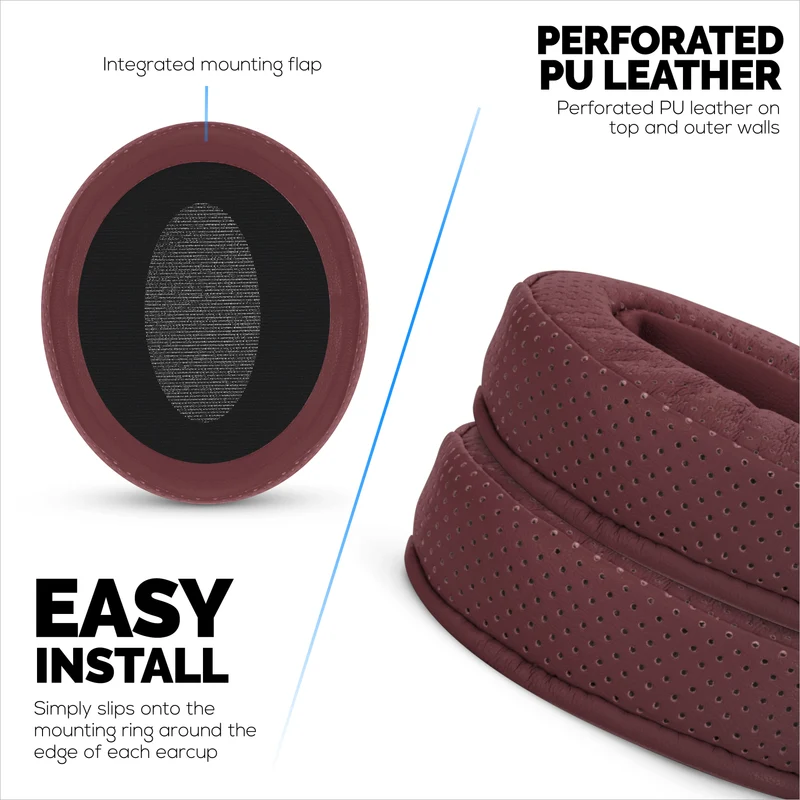 Mga Pamalit na Perforated Earpad para sa Sennheiser HD4.50BT HD4.50BTNC HD450BT HD4.50SE HD4.40BT HD4.30G HD4.20S HD458BT HD450 HD400S at HD 350BT - PU Leather at Memory Foam