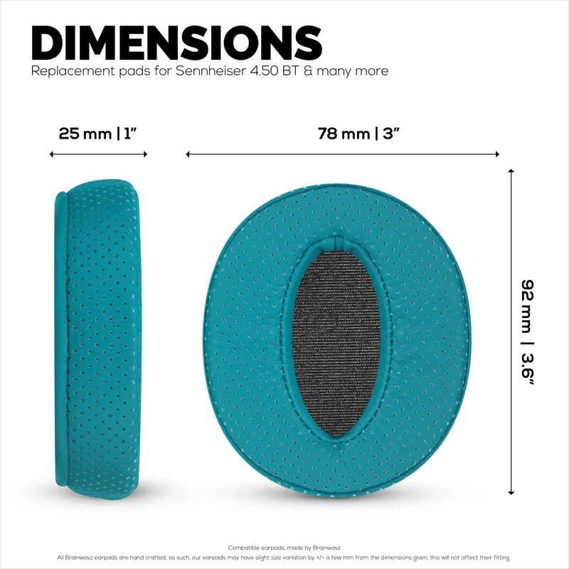 Mga Pamalit na Perforated Earpad para sa Sennheiser HD4.50BT HD4.50BTNC HD450BT HD4.50SE HD4.40BT HD4.30G HD4.20S HD458BT HD450 HD400S at HD 350BT - PU Leather at Memory Foam