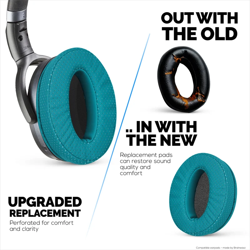 Mga Pamalit na Perforated Earpad para sa Sennheiser HD4.50BT HD4.50BTNC HD450BT HD4.50SE HD4.40BT HD4.30G HD4.20S HD458BT HD450 HD400S at HD 350BT - PU Leather at Memory Foam