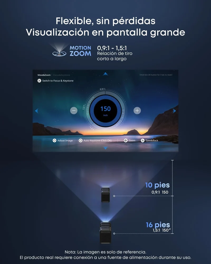 Nebula Proyector X1 4K Triple Láser, 3500 lúmenes ANSI, Contraste 56000:1, Sonido 40W, Zoom óptico, IA, Dolby Vision, Pantalla 300", Gimbal Interno, GTV, portátil