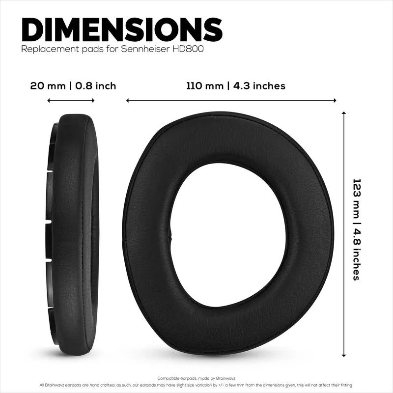 Cuscinetti auricolari di ricambio per cuffie da gioco Sennheiser HD800 e H800S, in pelle PU, memory foam extra comfort, migliorati, durevoli e di lunga durata