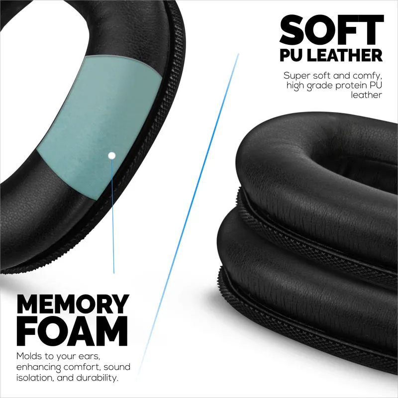 Cuscinetti auricolari di ricambio per cuffie Marshall Monitor 2, in pelle PU, memory foam per un comfort extra, cuscinetti auricolari migliorati, durevoli e di lunga durata