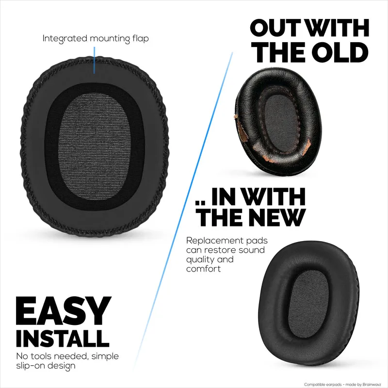 Mga Kapalit na Earpad para sa Marshall Monitor / Monitor Bluetooth (1st Gen) Headphones, PU Leather, Memory Foam para sa Extra Comfort, Upgraded, Durable at Long Lasting Ear Cushion