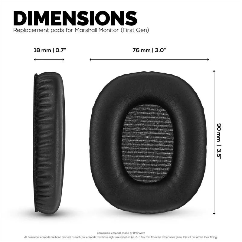 Mga Kapalit na Earpad para sa Marshall Monitor / Monitor Bluetooth (1st Gen) Headphones, PU Leather, Memory Foam para sa Extra Comfort, Upgraded, Durable at Long Lasting Ear Cushion