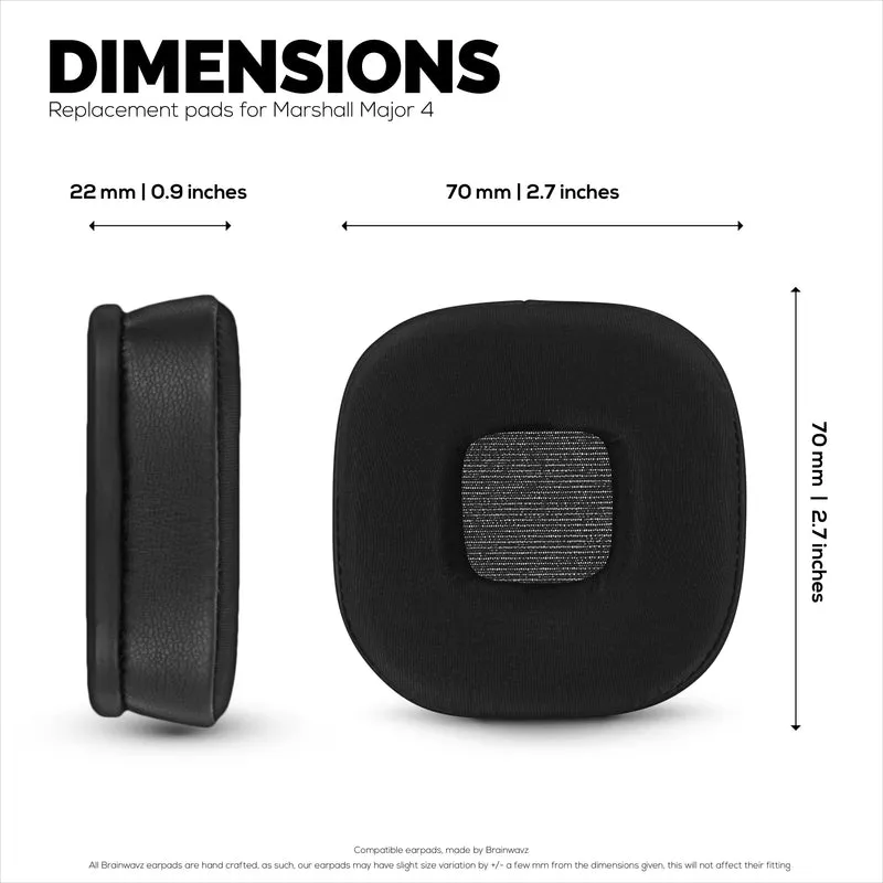 Hybrid Earpads para sa Marshall Major 4 Headphones, Cool Gel, PU Leather at Mas Makapal na Memory Foam Para sa Karagdagang Kaginhawahan