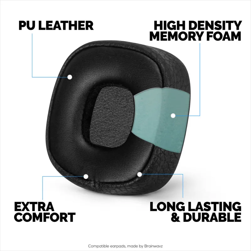 Cuscinetti auricolari di ricambio per cuffie Marshall Major 3, in pelle PU, memory foam per un comfort extra, cuscinetti auricolari migliorati, resistenti e di lunga durata